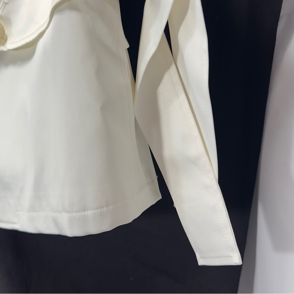 Vertigo Paris Cream Cropped Satin Bomber Jacket - Picture 4 of 16